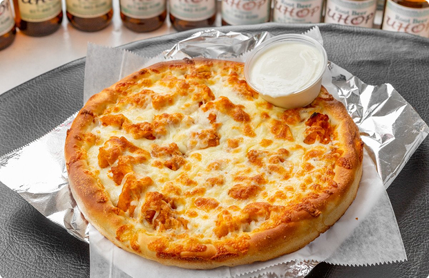 Delicious pizza with pepperoni and cheese.